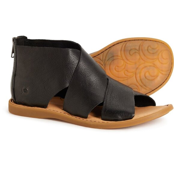 NEW Born  Imani Open-Toe Sandals - Leather For Women in black 7252s3 - Picture 3 of 6